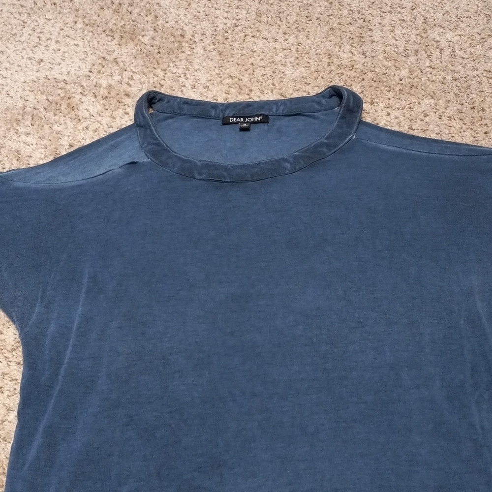 DEAR JOHN distressed open shoulder medium flow top - Picture 7 of 9
